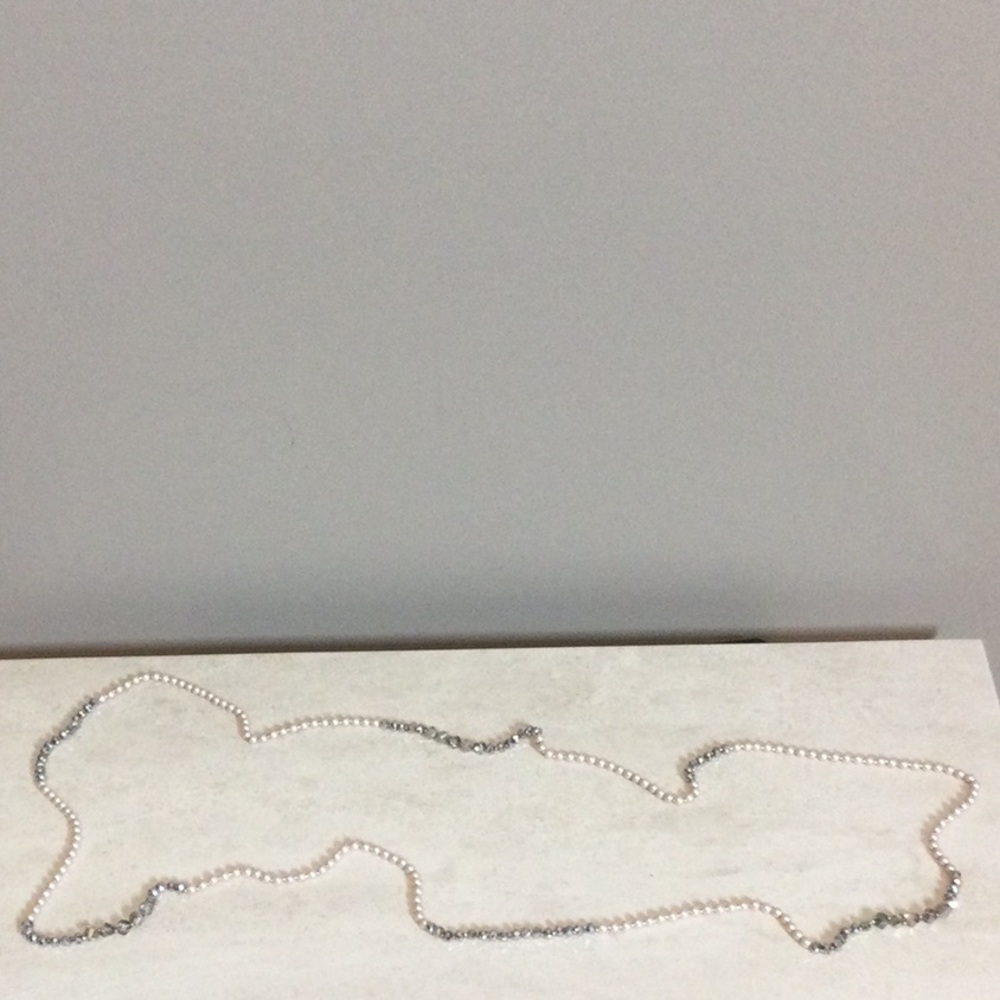 Single or Double Strand Pearl with Gray Bead Necklace